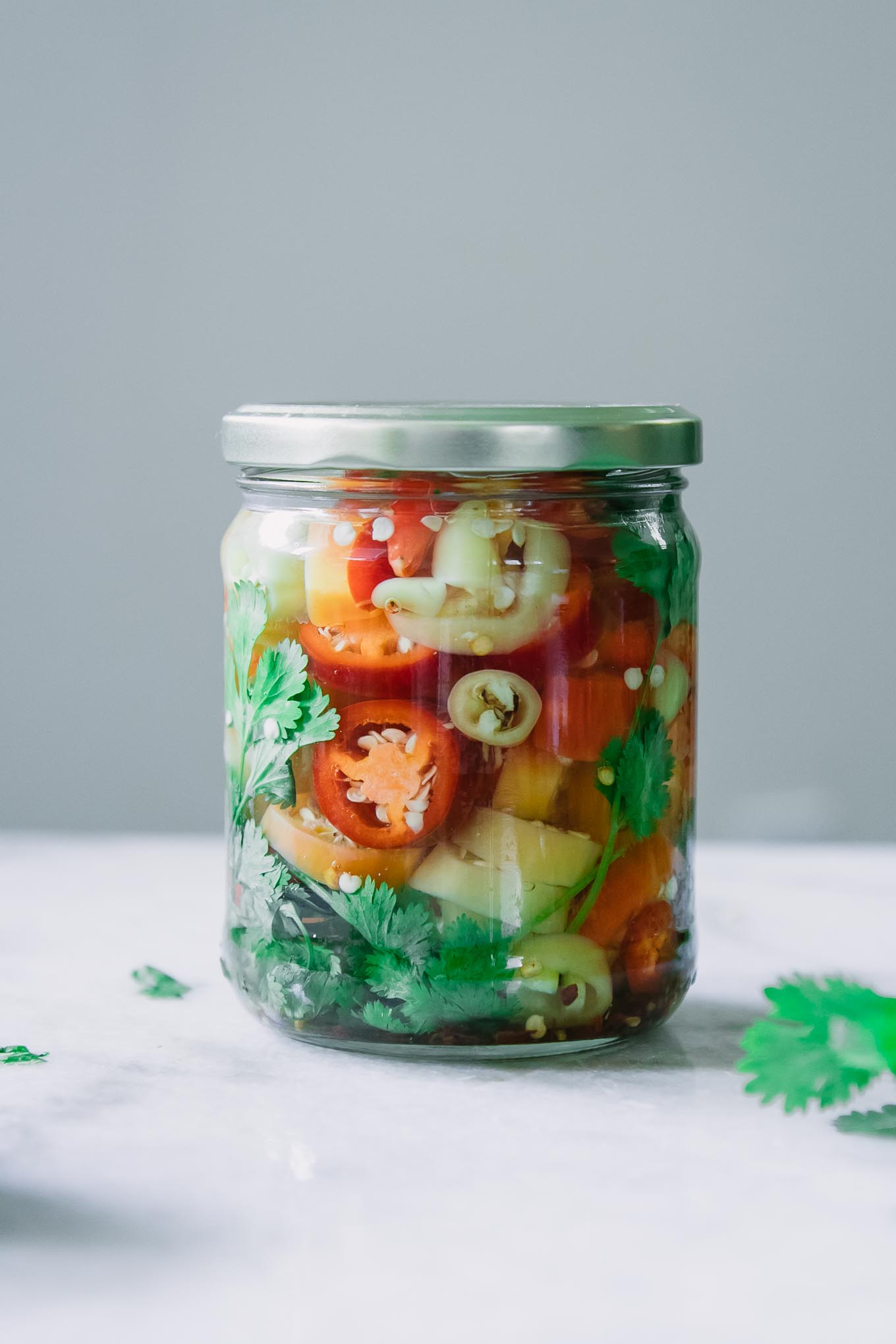 Refrigerator Pickled Peppers (Whole or Sliced) ⋆ No Cooking, No Canning!