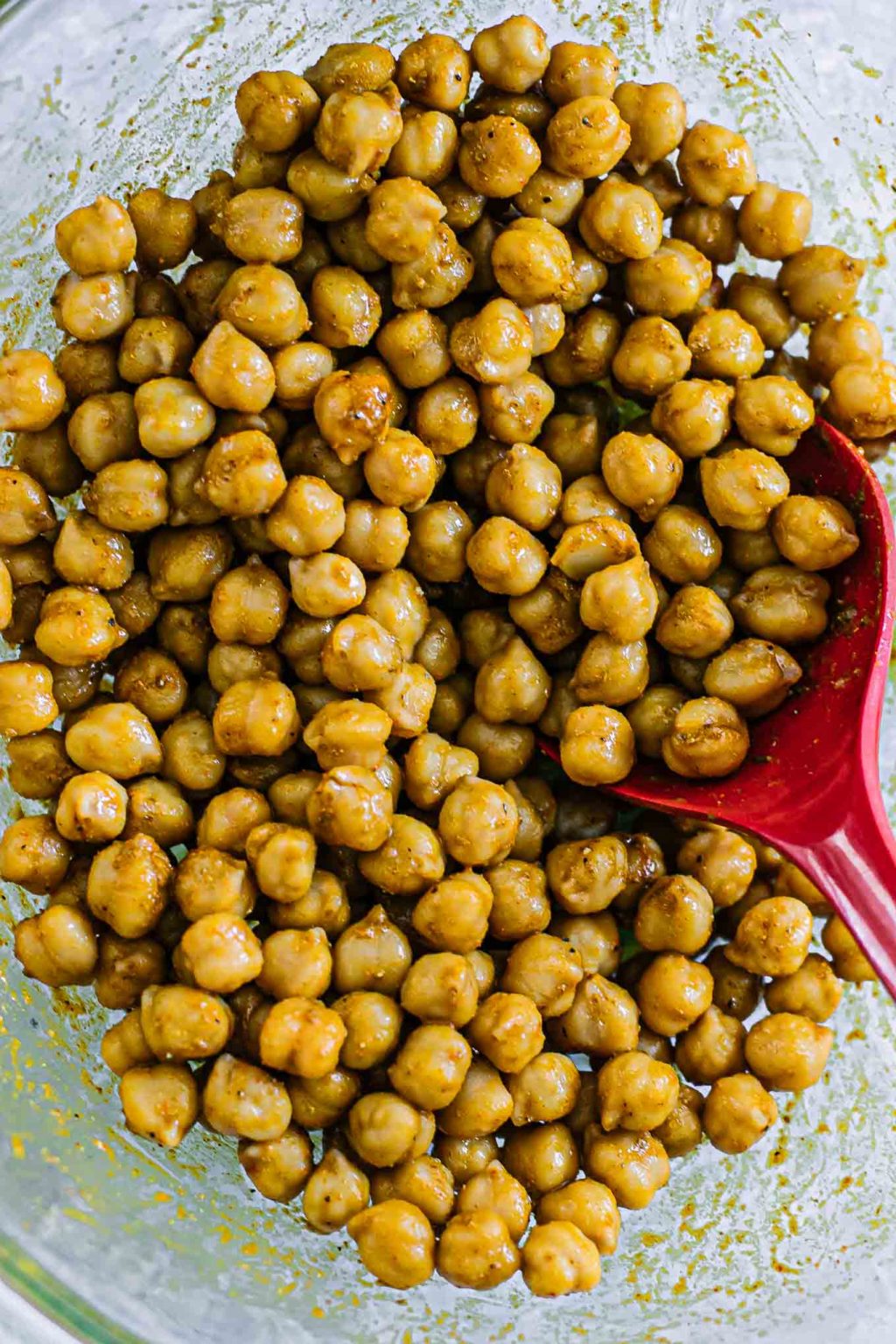 Sweet and Spicy Roasted Chickpeas ⋆ Oil-Free, Vegan, 30 Minutes!