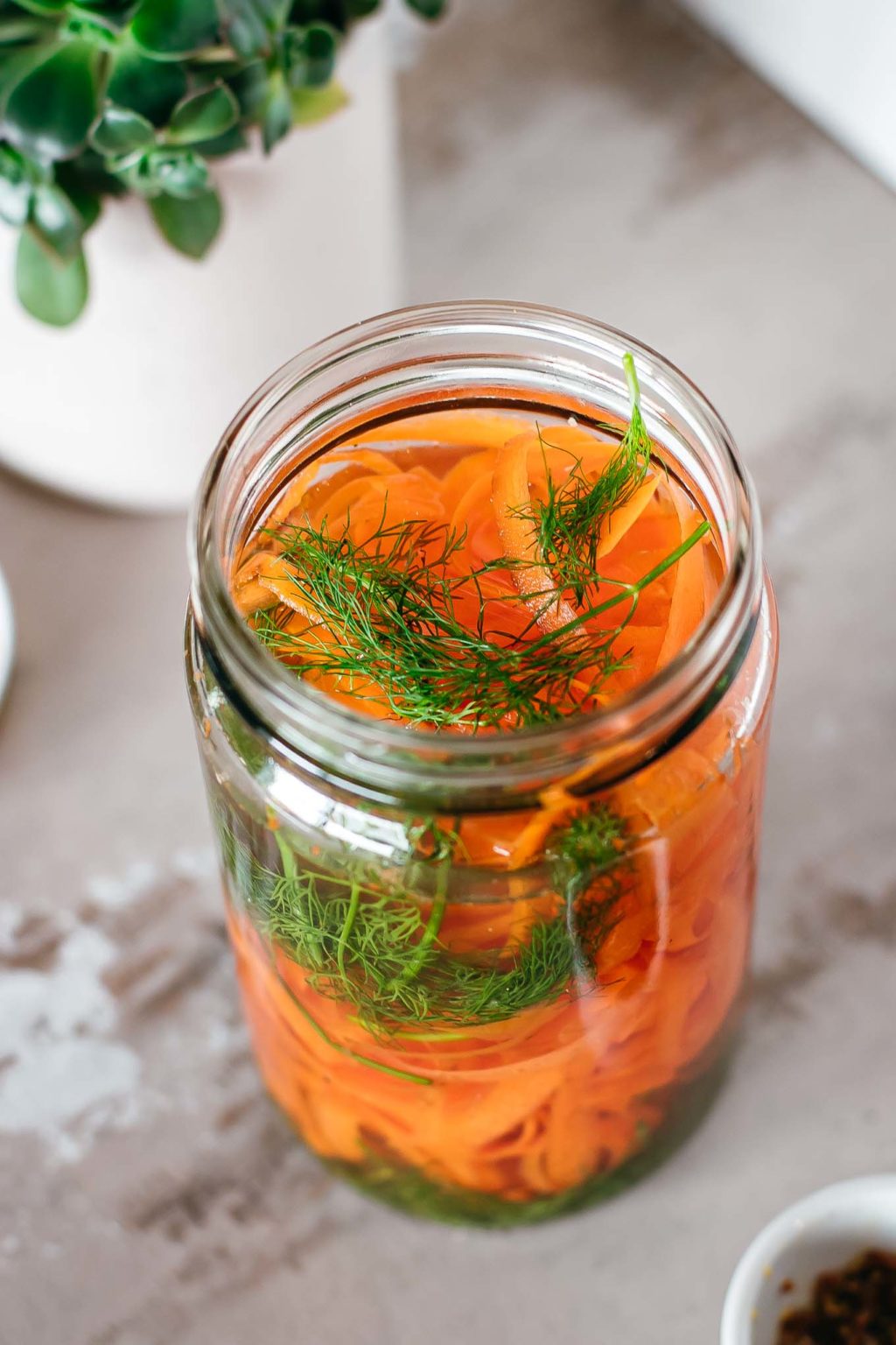 Quick Pickled Carrot Ribbons | Easy Refrigerator Dill Pickled Carrot Peels!