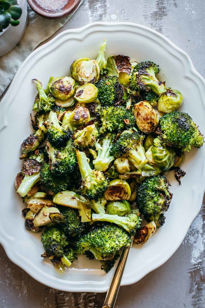 Roasted Brussels Sprouts & Broccoli | 5 Ingredients, 40 Minutes!