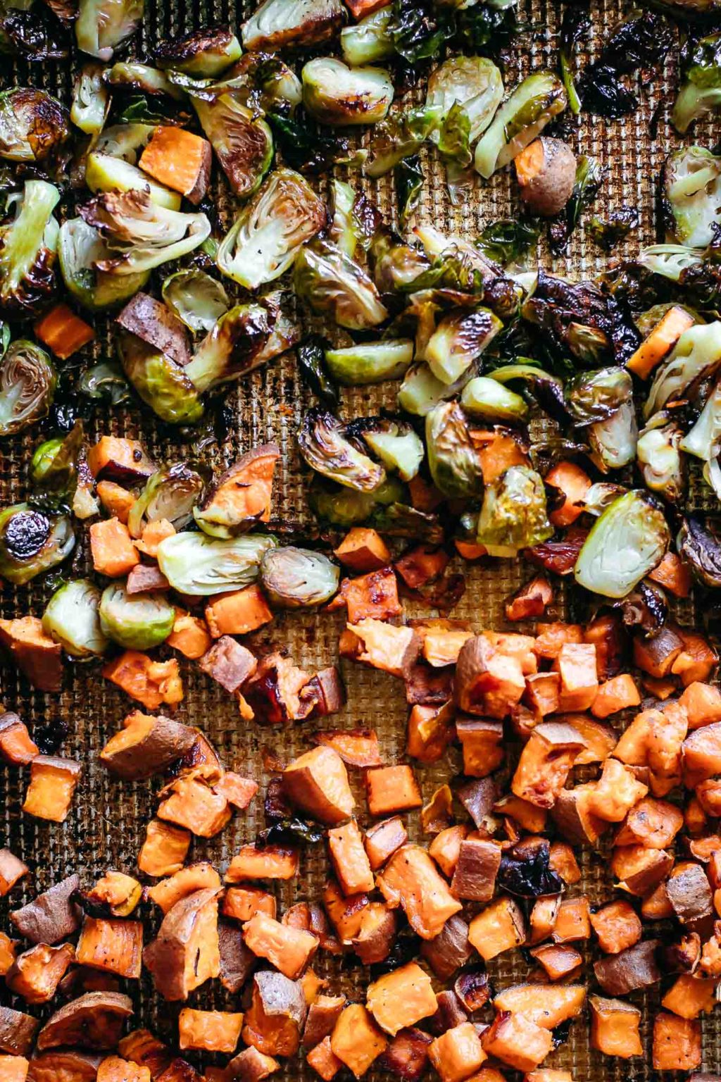 Roasted Brussels Sprouts and Sweet Potatoes | Easy, Tasty, 5 Ingredients!