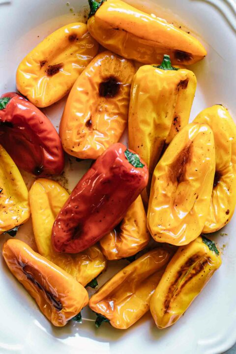 Roasted Mini Peppers ⋆ Only 4 Ingredients + 20 Minutes!