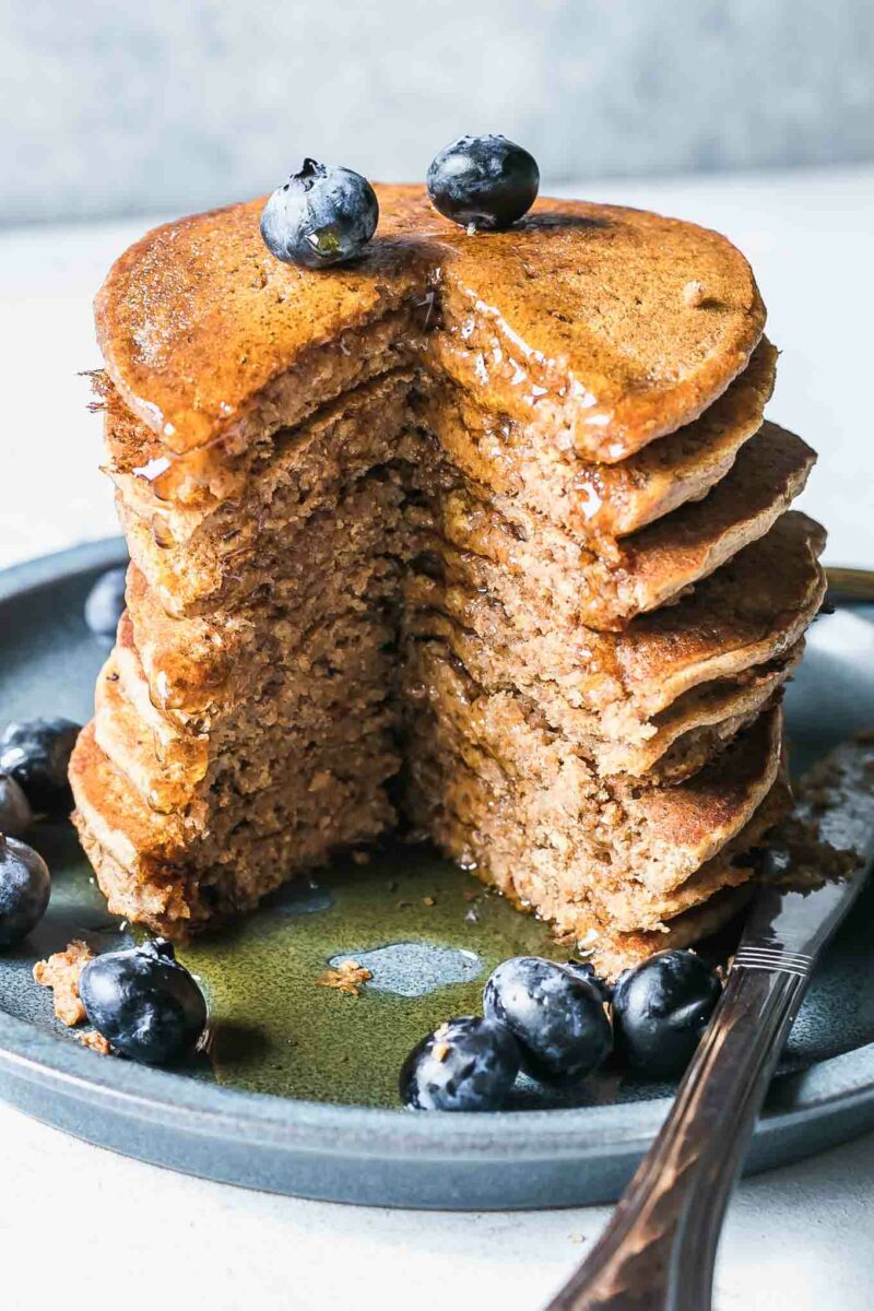 Fluffy Vegan Whole Wheat Pancakes ⋆ Easy + Tasty!
